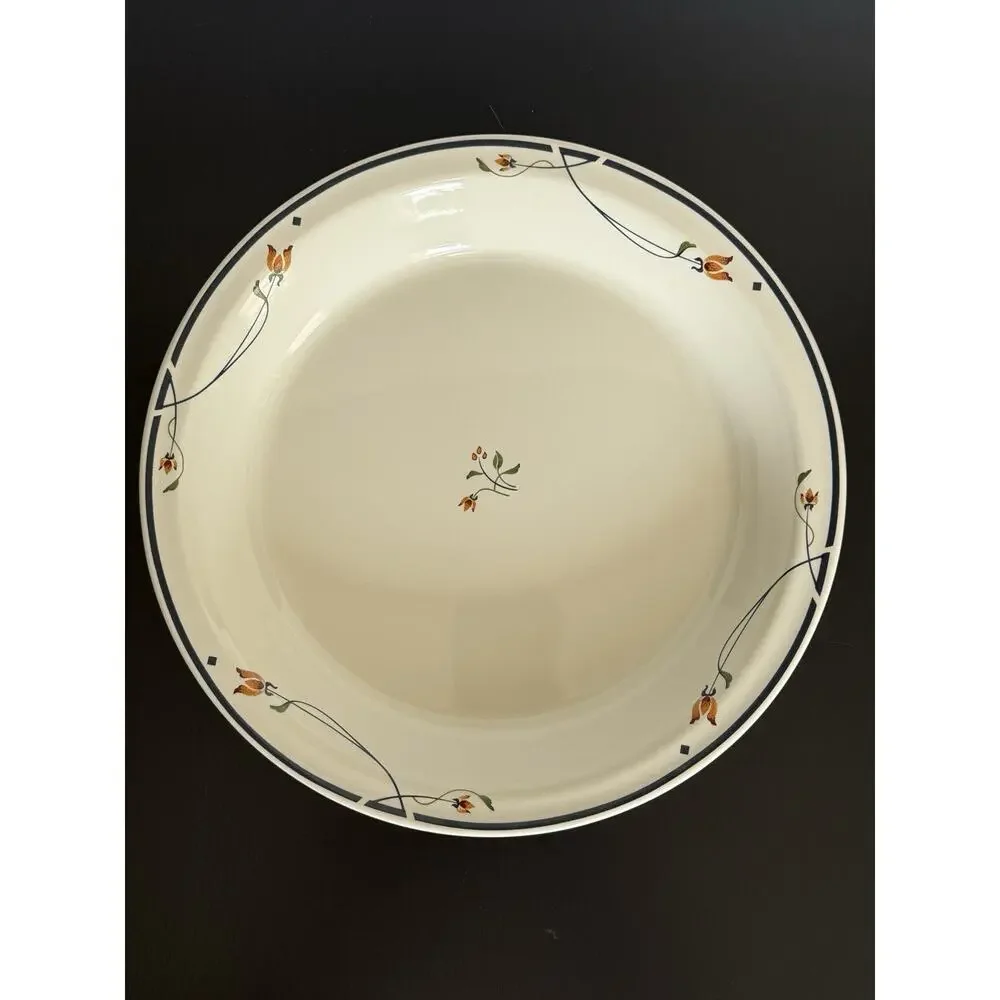 Vintage Gorham Ariana 10” Pie Plate Gourmet Collection Floral Serving Dish